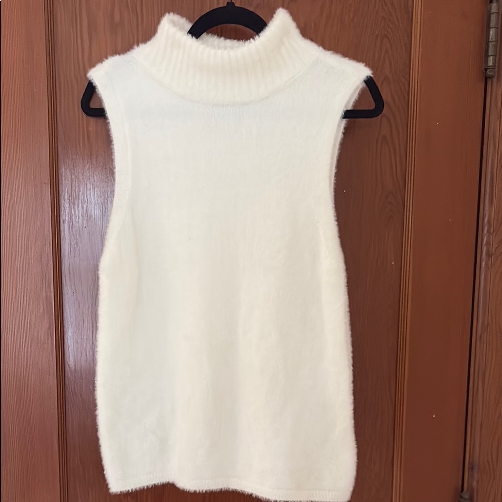 Express White Cowl Neck Sweater Cozy Knit Classic